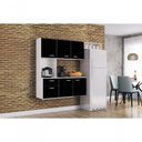 Ver imagem 2 de Cozinha Isis 180 Com Balcão 6 Portas 1 Gaveta Preto