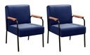 Ver imagem 1 de Kit 2 Poltronas Decorativas Jade Braços Fixo Azul Marinho