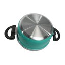 Ver imagem 2 de Caçarola Alumínio Tampa Vidro Alça Baquelite Verde Água 22cm