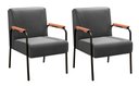 Ver imagem 1 de Kit 2 Poltronas Decorativas Jade Braços Fixo Cinza Grafite