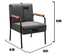 Ver imagem 3 de Kit 2 Poltronas Decorativas Jade Braços Fixo Cinza Grafite