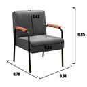 Ver imagem 3 de Kit 2 Poltronas Decorativas Jade Braços Fixo Cinza Grafite