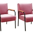 Ver imagem 1 de Kit 2 Poltronas Decorativas Jade Braços Fixo Rosa
