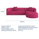 Ver imagem 3 de Sofá Modular Sala de Estar Decoração Luxo 265cm Lado Esquerdo Suede Celinne Luxuoso