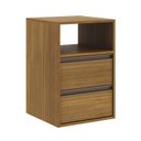 Ver imagem 1 de Mesa de Cabeceira 100% MDF Puxador Calha 2 Gavetas Marrom