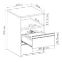 Ver imagem 2 de Mesa de Cabeceira 100% MDF Puxador Calha 2 Gavetas Marrom