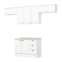 Ver imagem 3 de Cozinha Compacta 4 Peças 100% MDF com Tampo 120cm Linha Americana Branco HP/Calcare