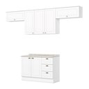 Ver imagem 2 de Cozinha Compacta 4 Peças 100% MDF com Tampo 120cm Linha Americana Branco HP/Calcare