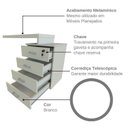 Ver mais imagens de Escrivaninha Mesa Escritório e Home Office com 4 Gavetas 112cm MDF Branco