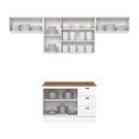 Ver imagem 4 de Cozinha Compacta 4 Peças 100% MDF com Tampo para Balcão Pia 120cm Branco HP/Nature Americana