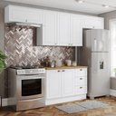 Ver imagem 4 de Cozinha Compacta 4 Peças 100% MDF com Tampo para Balcão Pia 120cm Branco HP/Nature Americana