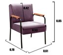 Ver imagem 3 de Kit 2 Poltronas Decorativas Jade Braços Fixo Roxo