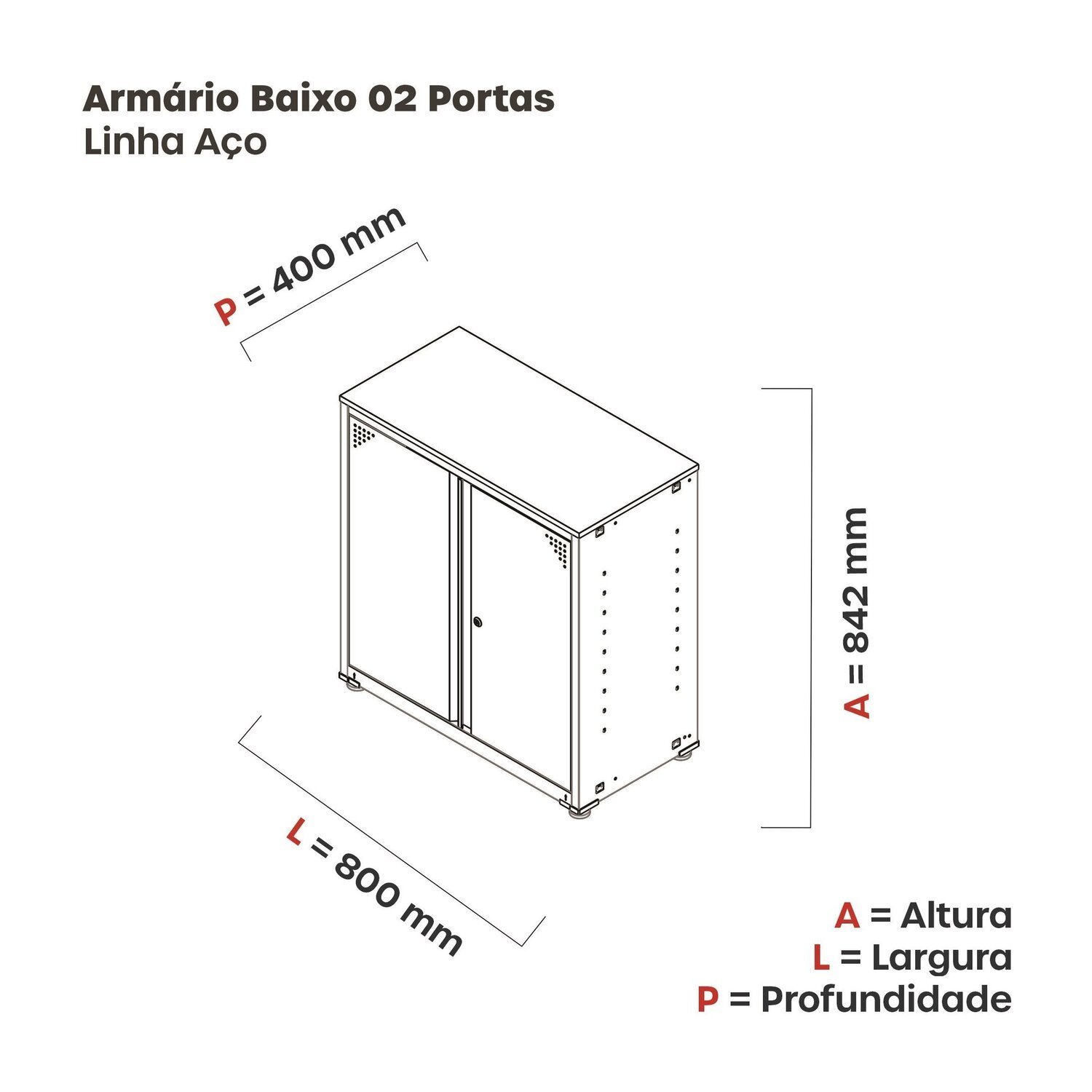 Armário de Aço 2 Portas Ap406sl - 5