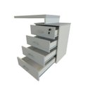 Ver imagem 7 de Escrivaninha Mesa Escritório e Home Office com 4 Gavetas 112cm MDF Branco e Cinza Cristal