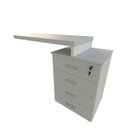 Ver imagem 5 de Escrivaninha Mesa Escritório e Home Office com 4 Gavetas 112cm MDF Branco E Cinza Cristal
