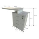 Ver imagem 6 de Escrivaninha Mesa Escritório e Home Office com 4 Gavetas 112cm MDF Branco e Cinza Cristal