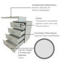 Ver mais imagens de Escrivaninha Mesa Escritório e Home Office com 4 Gavetas 112cm MDF Branco e Cinza Cristal