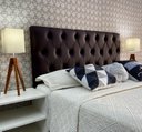 Ver imagem 1 de Cabeceira Cama Queen Capitonê Luna Corano Marrom 60 Rbl