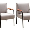 Ver imagem 1 de Kit 2 Poltronas Decorativas Jade Braços Fixo Cinza Capuccino