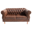 Ver imagem 1 de Sofá Chesterfield Elisabeth 2 Lugares 1.50m Corano Marrom/decoração, Cafeteria, Barbearia, Escritóri