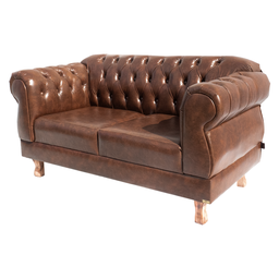 Sofá Chesterfield Elisabeth 2 Lugares 1.50m Corano Marrom/decoração, Cafeteria, Barbearia, Escritóri - 2
