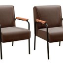 Ver imagem 1 de Kit 2 Poltronas Decorativas Jade Braços Fixo Marrom