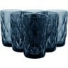 Copo Long Drink 13x8x8cm 370ml Vidro Azul 6pç - 4