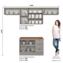 Ver imagem 4 de Cozinha Compacta 4 Peças 100% MDF com Tampo 120cm Linha Americana Cinza/Nature