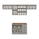 Ver imagem 5 de Cozinha Compacta 4 Peças 100% MDF com Tampo 120cm Linha Americana Cinza/Nature