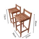 Ver imagem 3 de Conjunto 2 Banquetas Altas Bistrô Madeira Maciça
