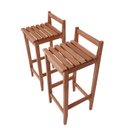 Ver imagem 1 de Conjunto 2 Banquetas Altas Bistrô Madeira Maciça