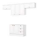 Ver imagem 3 de Cozinha Compacta 4 Peças 100% MDF com 2 Aéreos Basculantes Branco HP Americana