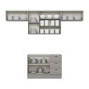 Ver imagem 5 de Cozinha Compacta 4 Peças 100% MDF com 2 Aéreos Basculantes Americana Cinza