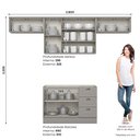 Ver imagem 4 de Cozinha Compacta 4 Peças 100% MDF com 2 Aéreos Basculantes Americana Cinza