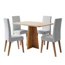 Ver imagem 1 de Conjunto Sala de Jantar Mesa 1,20m Moove 4 Cadeiras Linho Milano