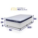 Ver imagem 2 de Conjunto Box Baú Branco Durban Azul Espuma D28 Solteiro 96x203x64 - King House