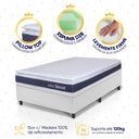 Ver imagem 3 de Conjunto Box Baú Branco Durban Azul Espuma D28 Solteiro 96x203x64 - King House