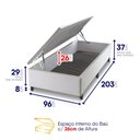 Ver imagem 6 de Conjunto Box Baú Branco Durban Azul Espuma D28 Solteiro 96x203x64 - King House
