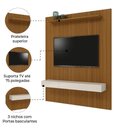 Ver imagem 4 de Painel Para Tv Até 75 Polegadas Ripado Impressão 3D Egeo Com Nicho 1,80M Cedo Off White Edn Cedro