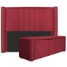 Kit Cabeceira e Calçadeira Baú Casal Minsk P02 140 cm para cama Box Suede - Amarena Móveis - 1
