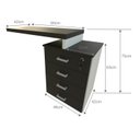 Ver imagem 6 de Escrivaninha Mesa Escritório e Home Office com 4 Gavetas 112cm MDF Branco e Preto