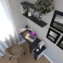 Ver imagem 4 de Escrivaninha Mesa Escritório e Home Office com 4 Gavetas 112cm MDF Branco e Preto