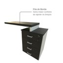 Ver mais imagens de Escrivaninha Mesa Escritório e Home Office com 4 Gavetas 112cm MDF Branco E Preto