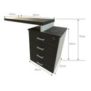 Ver imagem 6 de Escrivaninha Mesa Escritório e Home Office com 4 Gavetas 112cm MDF Branco E Preto