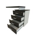 Ver imagem 7 de Escrivaninha Mesa Escritório e Home Office com 4 Gavetas 112cm MDF Branco e Preto