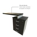 Ver mais imagens de Escrivaninha Mesa Escritório e Home Office com 4 Gavetas 112cm MDF Branco e Preto