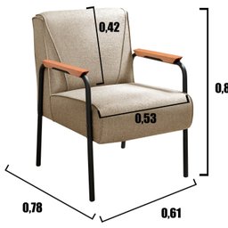 Conjunto com 2 Poltronas e Namoradeira Decorativa Jade Sala de Estar - 8