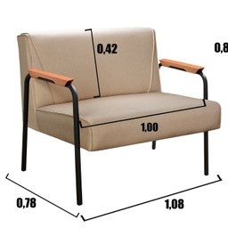Conjunto com 2 Poltronas e Namoradeira Decorativa Jade Sala de Estar - 3