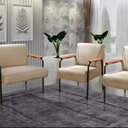 Ver imagem 1 de Conjunto com 2 Poltronas e Namoradeira Decorativa Jade Sala de Estar