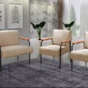 Ver imagem 1 de Conjunto com 2 Poltronas e Namoradeira Decorativa Jade Sala de Estar Marrom